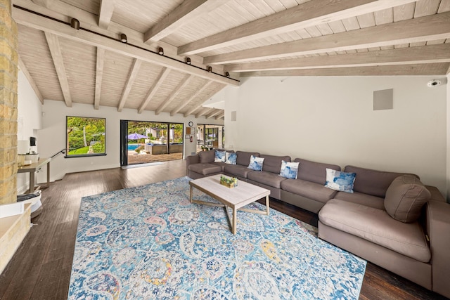 1151 Glenview Rd, Montecito, CA 93108 - living room with wood finished floors, a barn door, and wooden ceiling