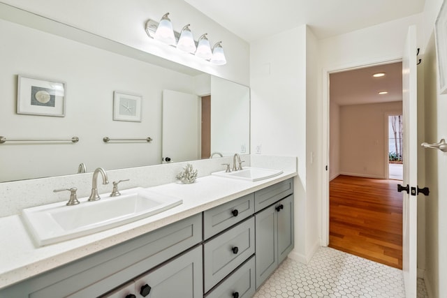 2624 State St # 1, Santa Barbara, CA 93105 - bathroom featuring double vanity and recessed lighting