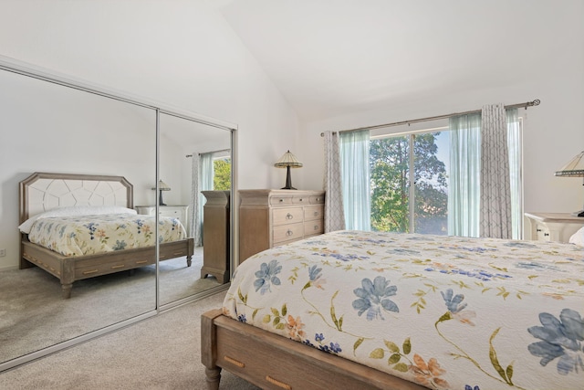 5965 Paseo Encantada, Camarillo, CA 93012 - carpeted bedroom featuring a closet and high vaulted ceiling