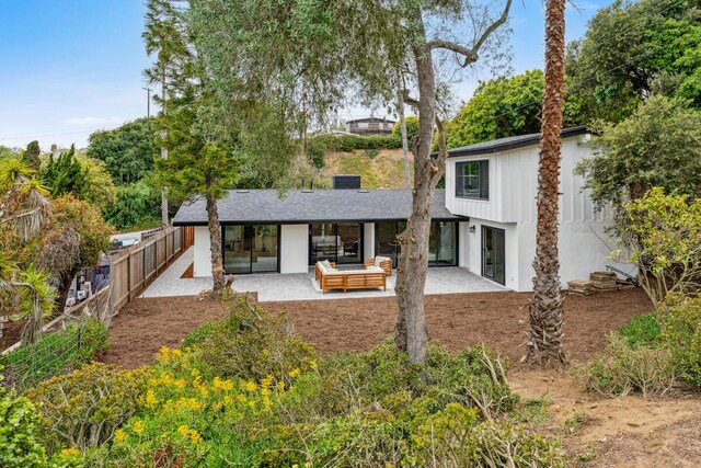 730 Meigs Rd, Santa Barbara, CA 93109 - back of property featuring a patio area and a fenced backyard