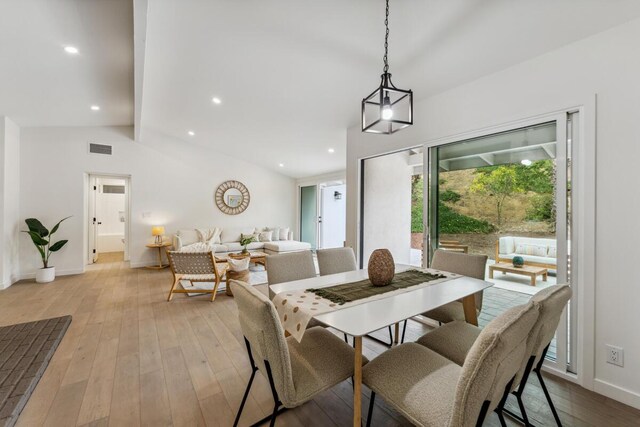 730 Meigs Rd, Santa Barbara, CA 93109 - dining space featuring light wood-style flooring, baseboards, and recessed lighting