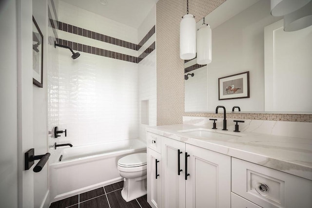 120 Polo Way, Carpinteria, CA 93013 - bathroom featuring toilet, vanity, and shower / bathtub combination