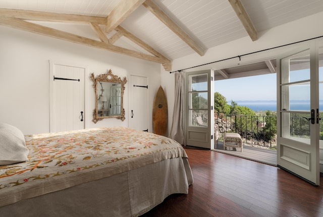 15 Loma Media Rd, Santa Barbara, CA 93103 - bedroom with access to outside and dark wood-style floors