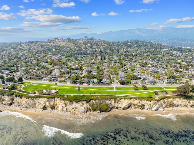 1312 Shoreline Dr, Santa Barbara, CA 93109 - aerial perspective of suburban area featuring a water and mountain view