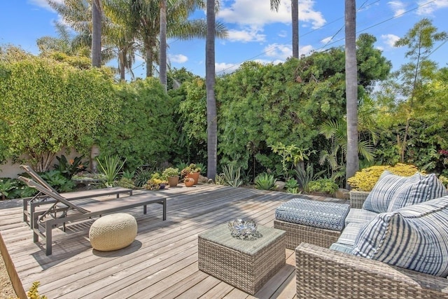 1312 Shoreline Dr, Santa Barbara, CA 93109 - wooden terrace with view of scattered trees