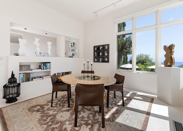 191 E Mountain Dr, Montecito, CA 93108 - dining room with healthy amount of natural light and rail lighting
