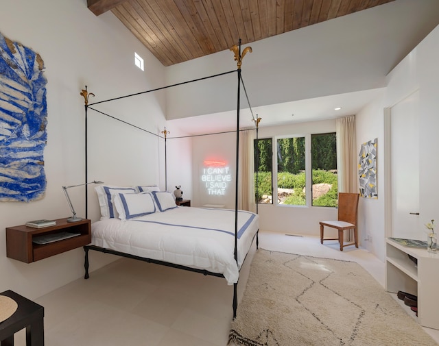 191 E Mountain Dr, Montecito, CA 93108 - bedroom with vaulted ceiling and wood ceiling