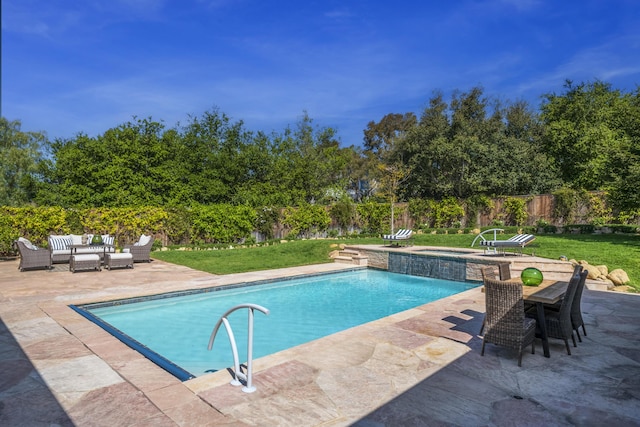 4530 Via Clarice, Santa Barbara, CA 93111 - view of pool featuring a patio area, a fenced backyard, outdoor lounge area, and view of wooded area