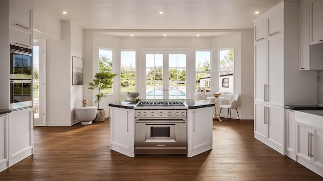 4530 Via Clarice, Santa Barbara, CA 93111 - kitchen featuring appliances with stainless steel finishes, dark countertops, plenty of natural light, and recessed lighting