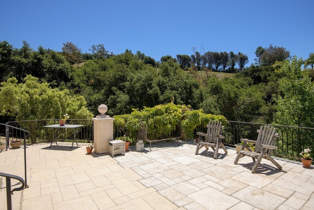 2899 Hidden Valley Ln, Montecito, CA 93108 - view of patio / terrace with a view of trees