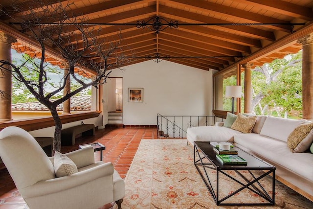 405 Toro Canyon Rd, Carpinteria, CA 93013 - living room with plenty of natural light and wooden ceiling