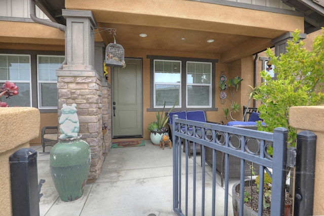 6607 Fathom Way, Goleta, CA 93117 - view of exterior entry with covered porch and stucco siding