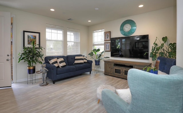 6607 Fathom Way, Goleta, CA 93117 - living area featuring wood finished floors and recessed lighting