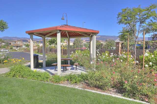 6607 Fathom Way, Goleta, CA 93117 - view of yard with a gazebo and a mountain view