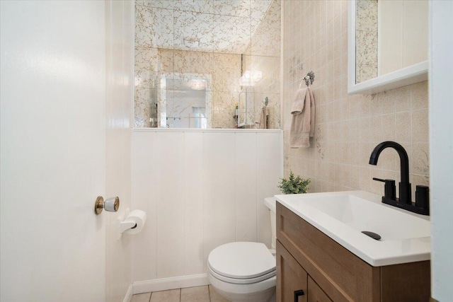 412 Milky Way, Lompoc, CA 93436 - bathroom with vanity, tile patterned floors, and tile walls