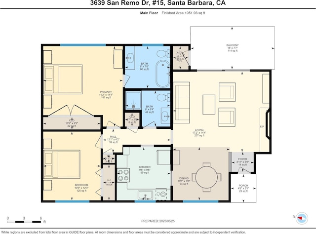 3639 San Remo Dr Unit 15, Santa Barbara, CA 93105 - view of room layout