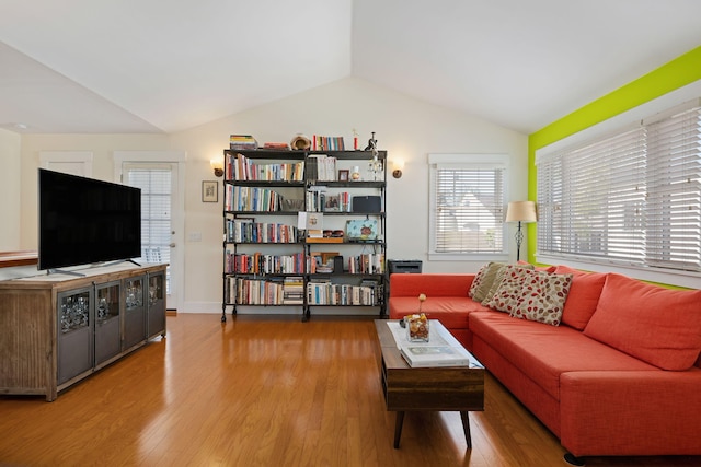 1924 Bath St Unit D, Santa Barbara, CA 93101 - living area with vaulted ceiling and wood finished floors