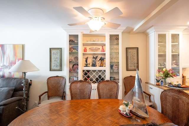 23 La Cumbre Cir, Santa Barbara, CA 93105 - dining space with ceiling fan