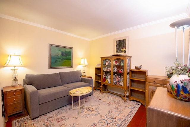 23 La Cumbre Cir, Santa Barbara, CA 93105 - living area featuring wood finished floors and ornamental molding