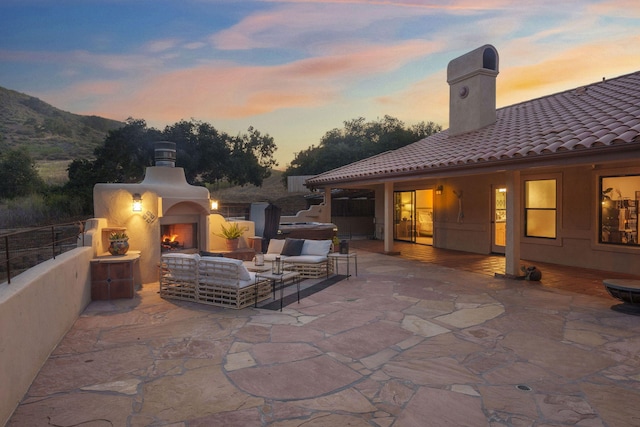 80 Bobcat Springs Rd, Buellton, CA 93427 - view of patio featuring an outdoor living space with a fireplace