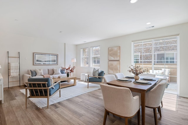 6594 Pipeline Pl, Goleta, CA 93117 - dining room with light wood-style flooring and recessed lighting