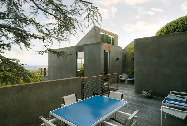 1944 Eucalyptus Hill Rd, Santa Barbara, CA 93108 - deck with outdoor dining area
