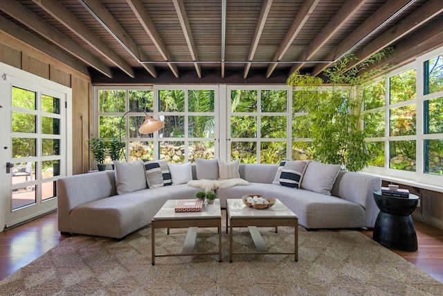435 E Pedregosa St, Santa Barbara, CA 93101 - sunroom / solarium featuring french doors and wood finished floors