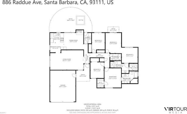 886 Raddue Ave, Santa Barbara, CA 93111 - view of home floor plan