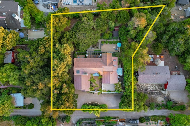 2641 Dorking Pl, Santa Barbara, CA 93105 - aerial view of property and surrounding area featuring property parcel outlined