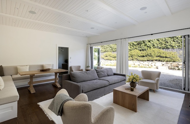 602 Parra Grande Ln, Montecito, CA 93108 - living area with plenty of natural light, hardwood / wood-style flooring, and a wood ceiling with exposed beams