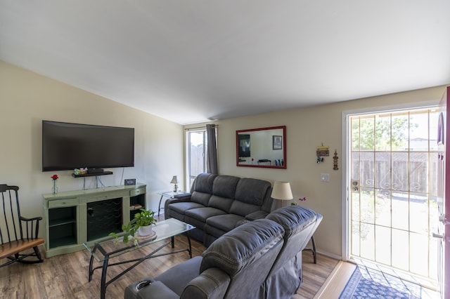 3608 Via Orilla, Lompoc, CA 93436 - living room featuring wood finished floors and vaulted ceiling