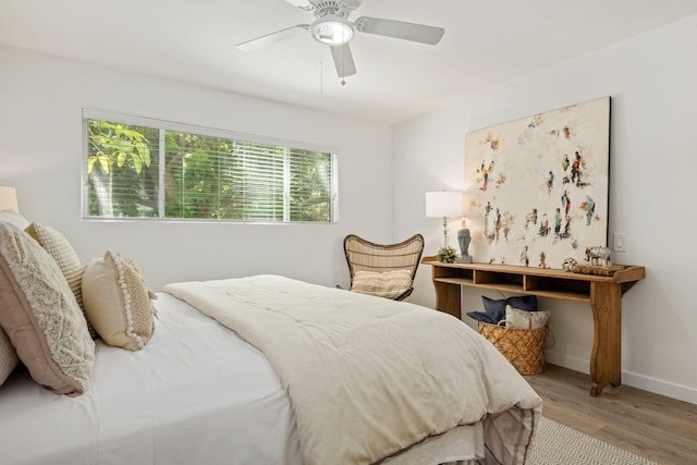 1701 Anacapa St Unit 6, Santa Barbara, CA 93101 - bedroom with wood finished floors and a ceiling fan