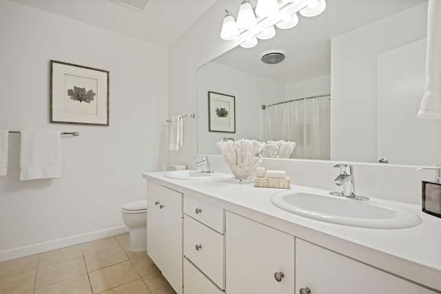 1701 Anacapa St Unit 6, Santa Barbara, CA 93101 - full bathroom featuring tile patterned floors, double vanity, and a shower with curtain