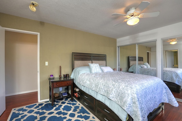 4014 Primavera Rd Unit A, Santa Barbara, CA 93110 - bedroom featuring wood finished floors, a ceiling fan, and two closets