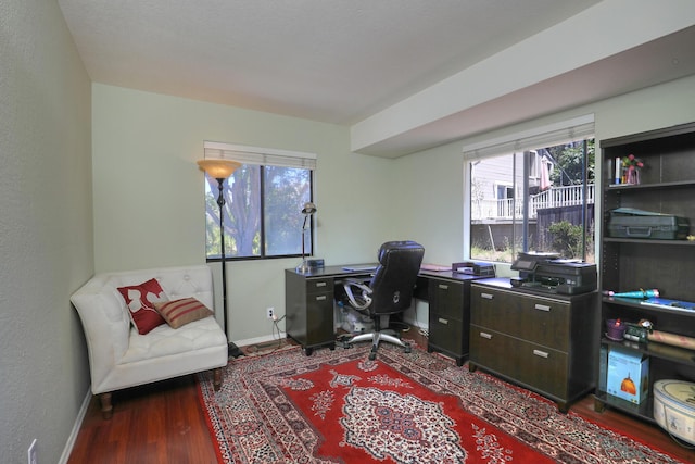 4014 Primavera Rd Unit A, Santa Barbara, CA 93110 - home office with wood finished floors and healthy amount of natural light
