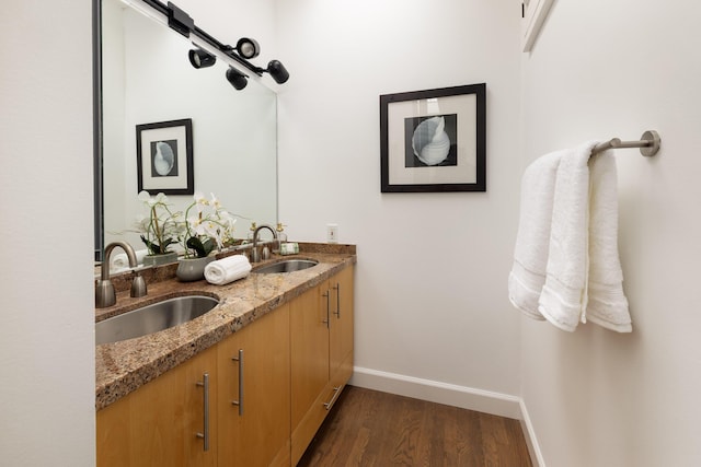 1330 W Valerio St, Santa Barbara, CA 93101 - full bath featuring double vanity and wood finished floors