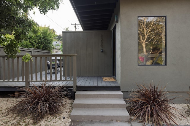 1330 W Valerio St, Santa Barbara, CA 93101 - entrance to property with a deck and stucco siding