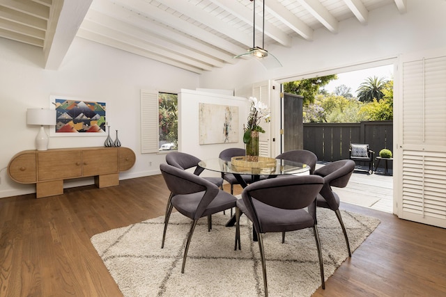 1330 W Valerio St, Santa Barbara, CA 93101 - dining space with wood finished floors and wood ceiling