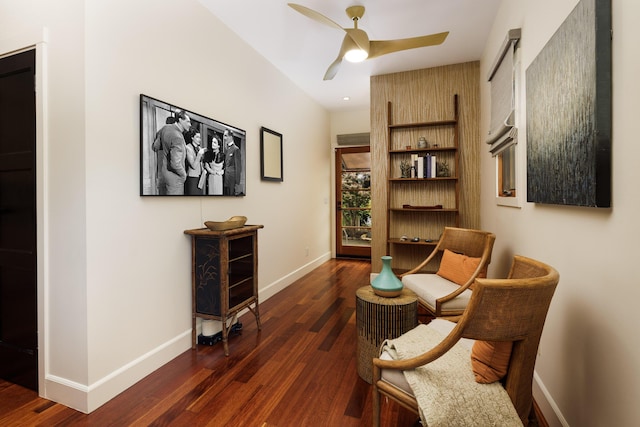 1138 Vallecito Rd, Carpinteria, CA 93013 - living area with a ceiling fan and wood finished floors