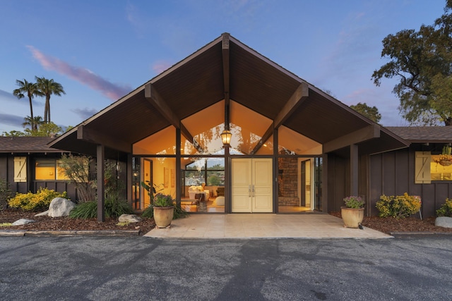 230 Avocado Pl, Camarillo, CA 93010 - exterior entry at dusk with board and batten siding