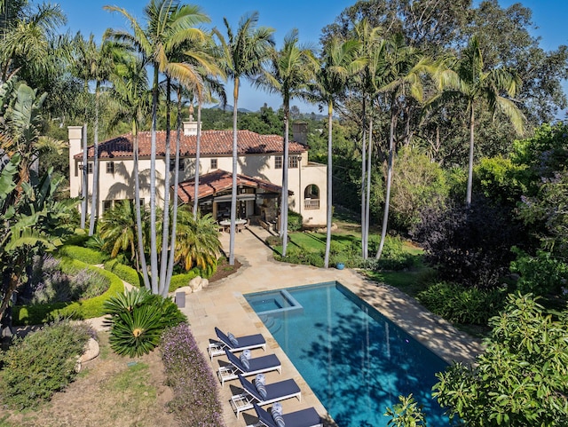 771 Via Manana, Montecito, CA 93108 - view of swimming pool featuring a patio and a pool with connected hot tub