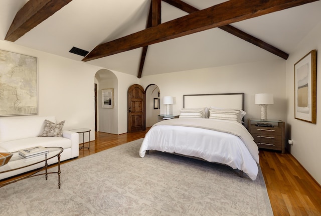 771 Via Manana, Montecito, CA 93108 - bedroom with arched walkways and wood finished floors