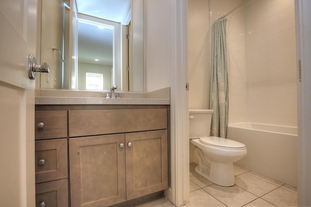 6628 Sand Castle Pl Unit C-7, Goleta, CA 93117 - full bathroom featuring vanity, tile patterned flooring, and shower / bath combination with curtain