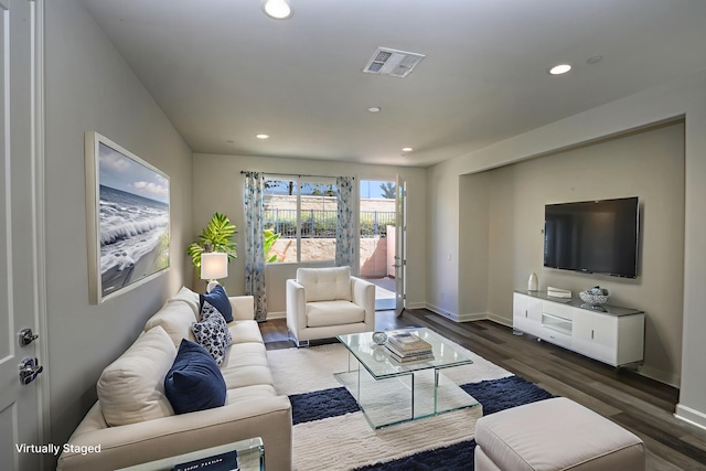 6628 Sand Castle Pl Unit C-7, Goleta, CA 93117 - living area featuring wood finished floors and recessed lighting