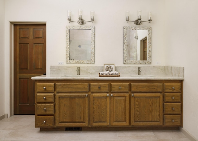 1439 Tunnel Rd, Santa Barbara, CA 93105 - bathroom with double vanity and baseboards