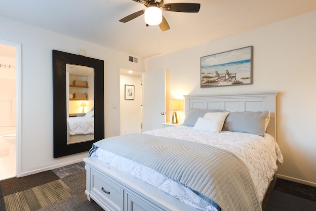 521 W Montecito St Unit 4, Santa Barbara, CA 93101 - bedroom featuring dark carpet and ceiling fan
