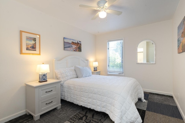 521 W Montecito St Unit 4, Santa Barbara, CA 93101 - bedroom featuring ceiling fan and dark carpet