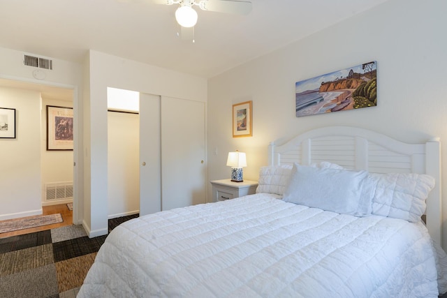 521 W Montecito St Unit 4, Santa Barbara, CA 93101 - carpeted bedroom featuring a closet and ceiling fan