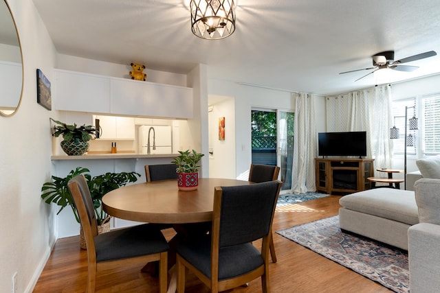 521 W Montecito St Unit 4, Santa Barbara, CA 93101 - dining space with plenty of natural light, ceiling fan, and wood finished floors