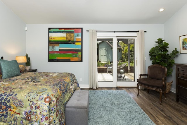 5118 Concord Pl, Carpinteria, CA 93013 - bedroom featuring access to exterior, wood finished floors, and recessed lighting